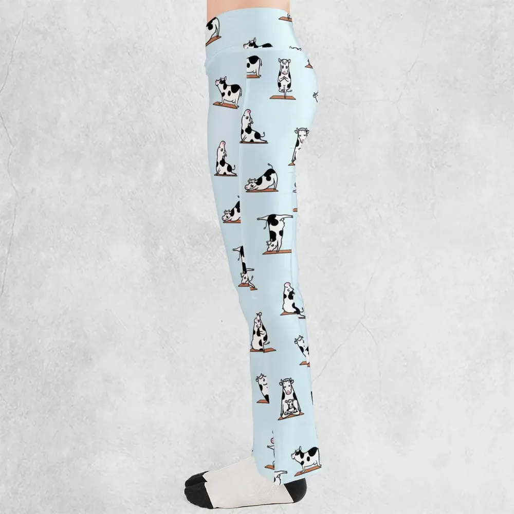 Moo Yoga Pattern Flare Leggings - 3