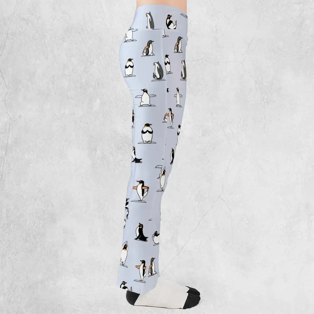 Penguin Yoga Pattern Flare Leggings - 2