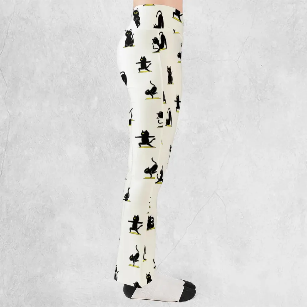 Bombay Cat Yoga Pattern Flare Leggings - 2
