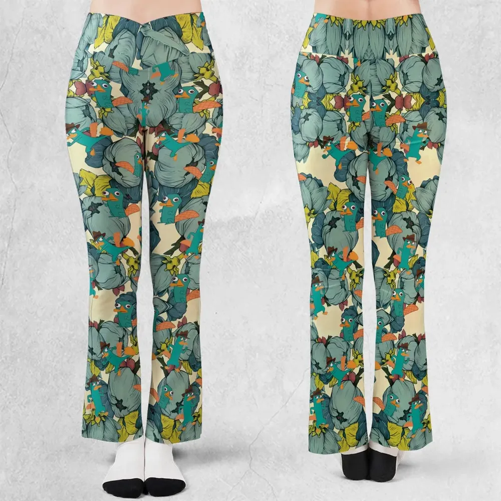Perry The Platypus Phineas and Ferb Flare Leggings - 1