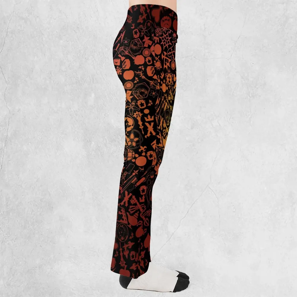 Red Key Heart Kingdom Hearts Flare Leggings - 2
