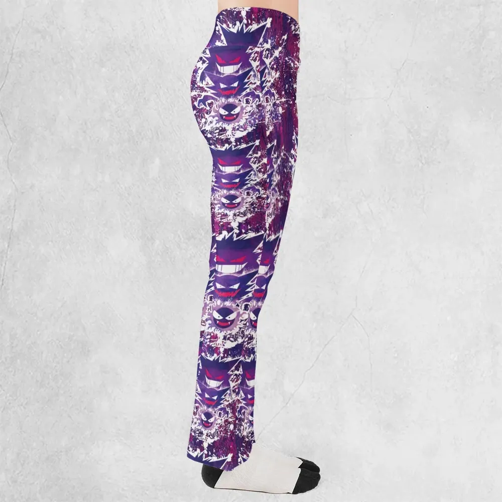Ghostly Evolution Ghastly Haunter Gengar Pokemon Hawaiian Flare Leggings - 2