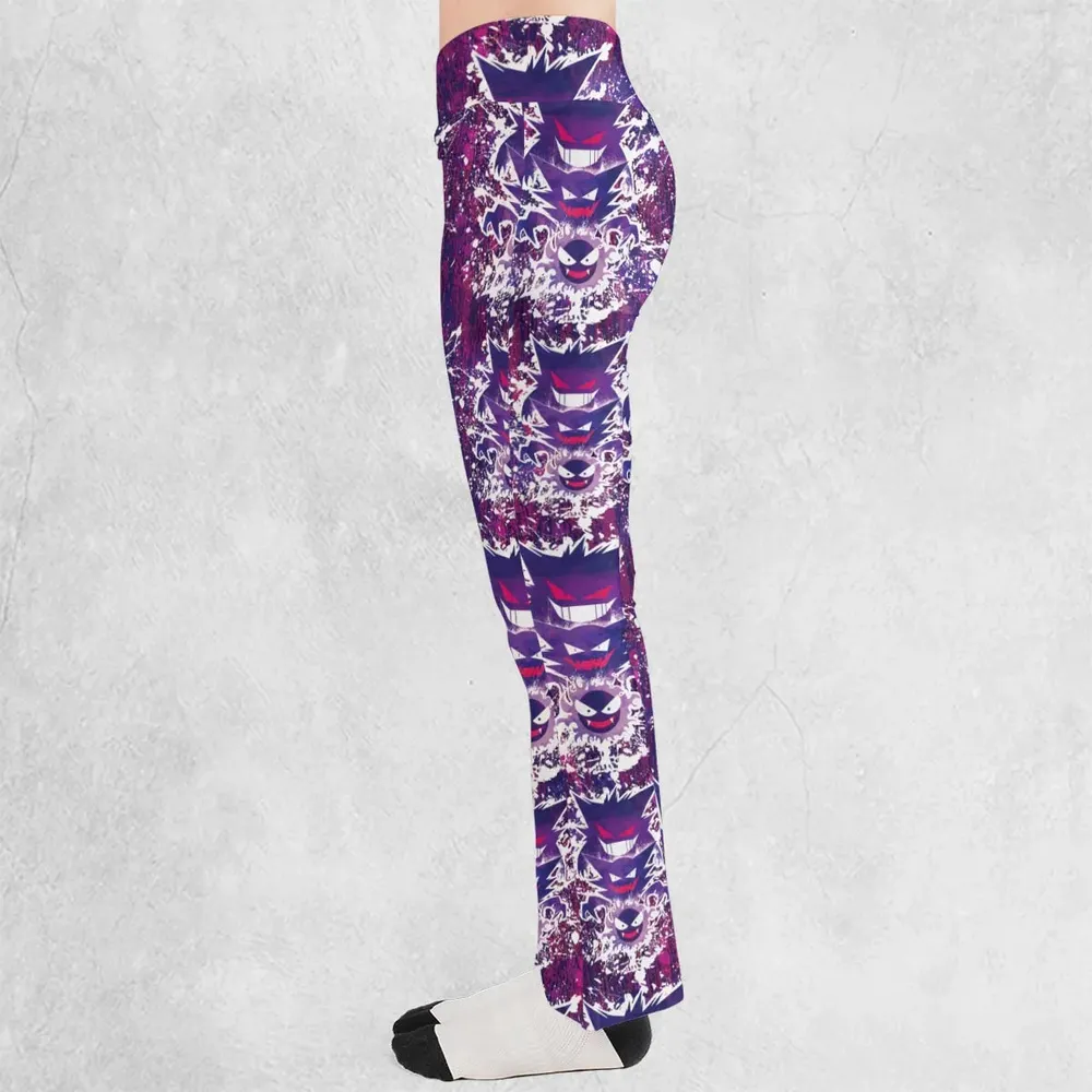 Ghostly Evolution Ghastly Haunter Gengar Pokemon Hawaiian Flare Leggings - 3