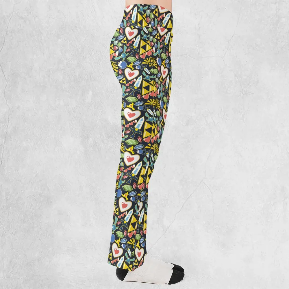 Zelda Theme Items Flare Leggings - 2
