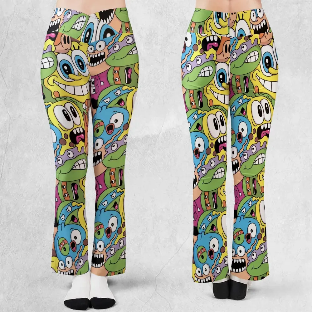 Nicktoons Squad Nickelodeon Pattern Flare Leggings - 1