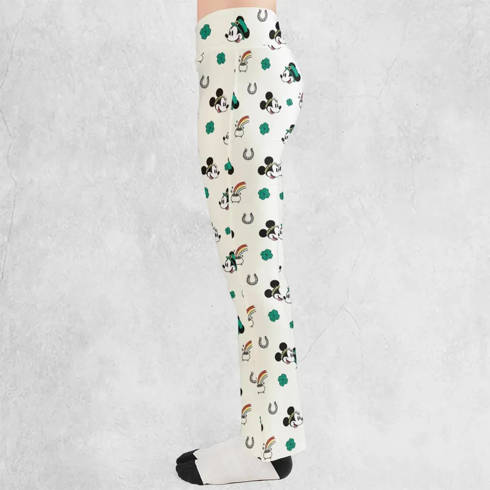 Mickey and Minnie St. Patrick's  Day Pattern Flare Leggings - 3