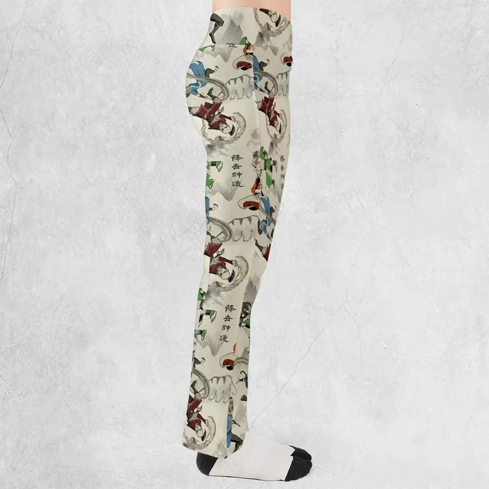 Aang Katara Toph Beifong Sokka Avatar The Last Airbender Flare Leggings - 2