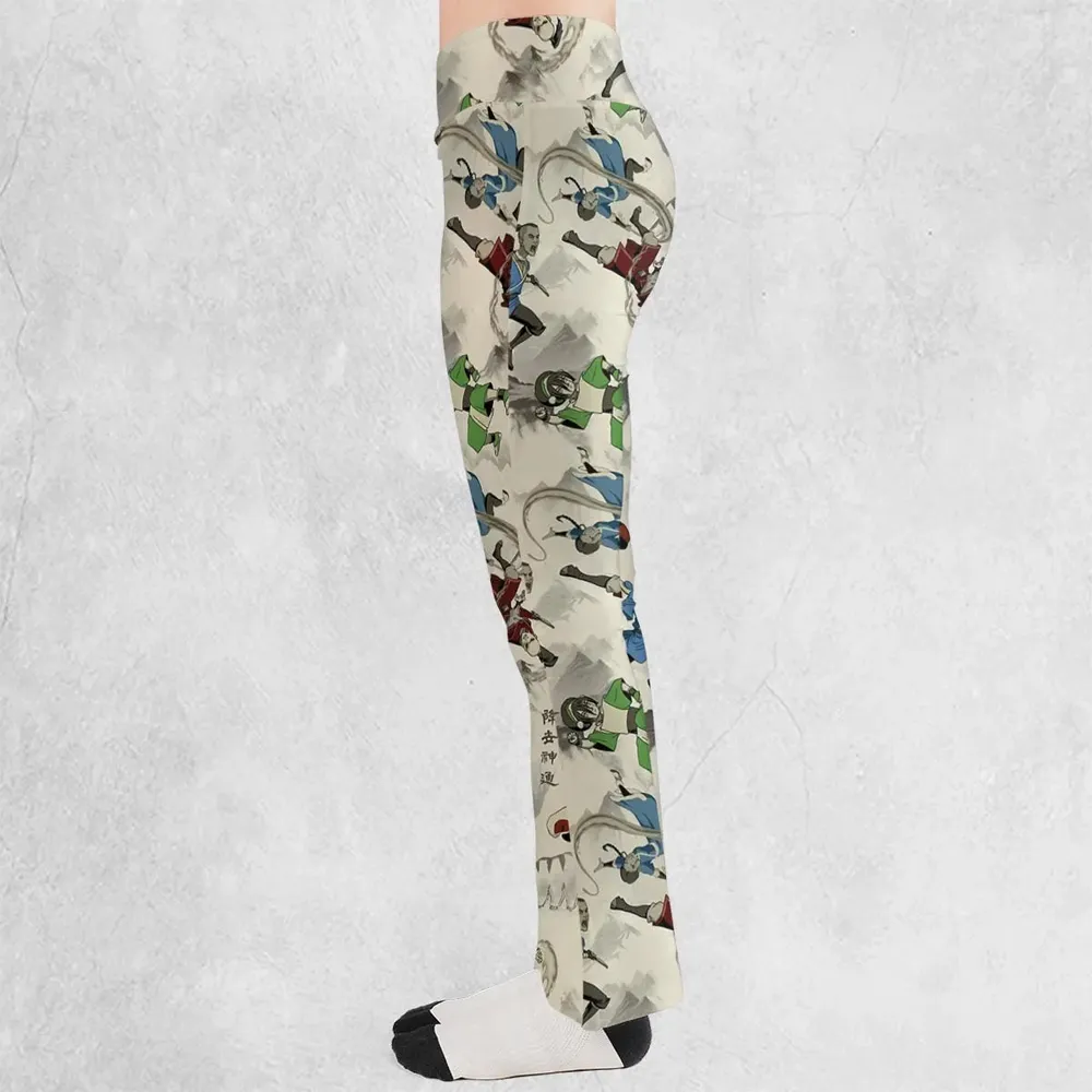 Aang Katara Toph Beifong Sokka Avatar The Last Airbender Flare Leggings - 3