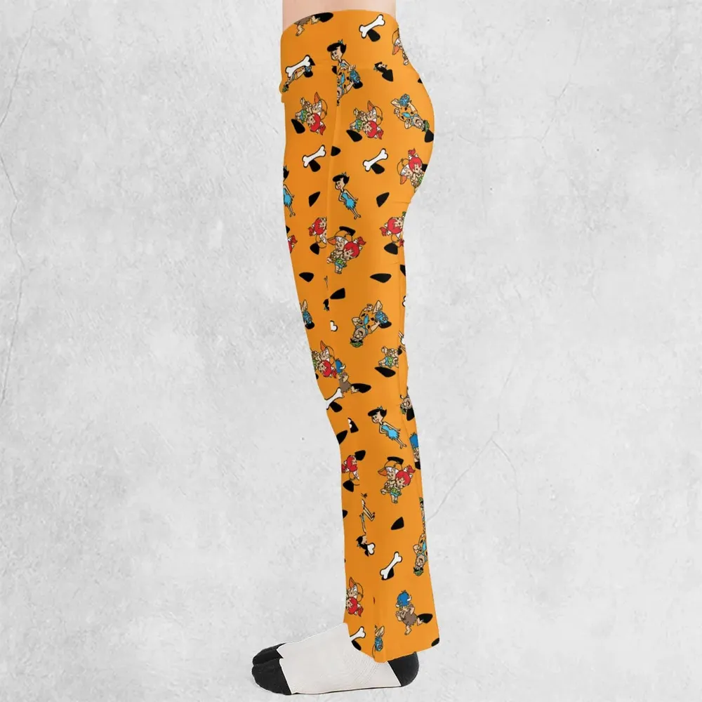 Stone Age The Flintstones Characters Flare Leggings - 3