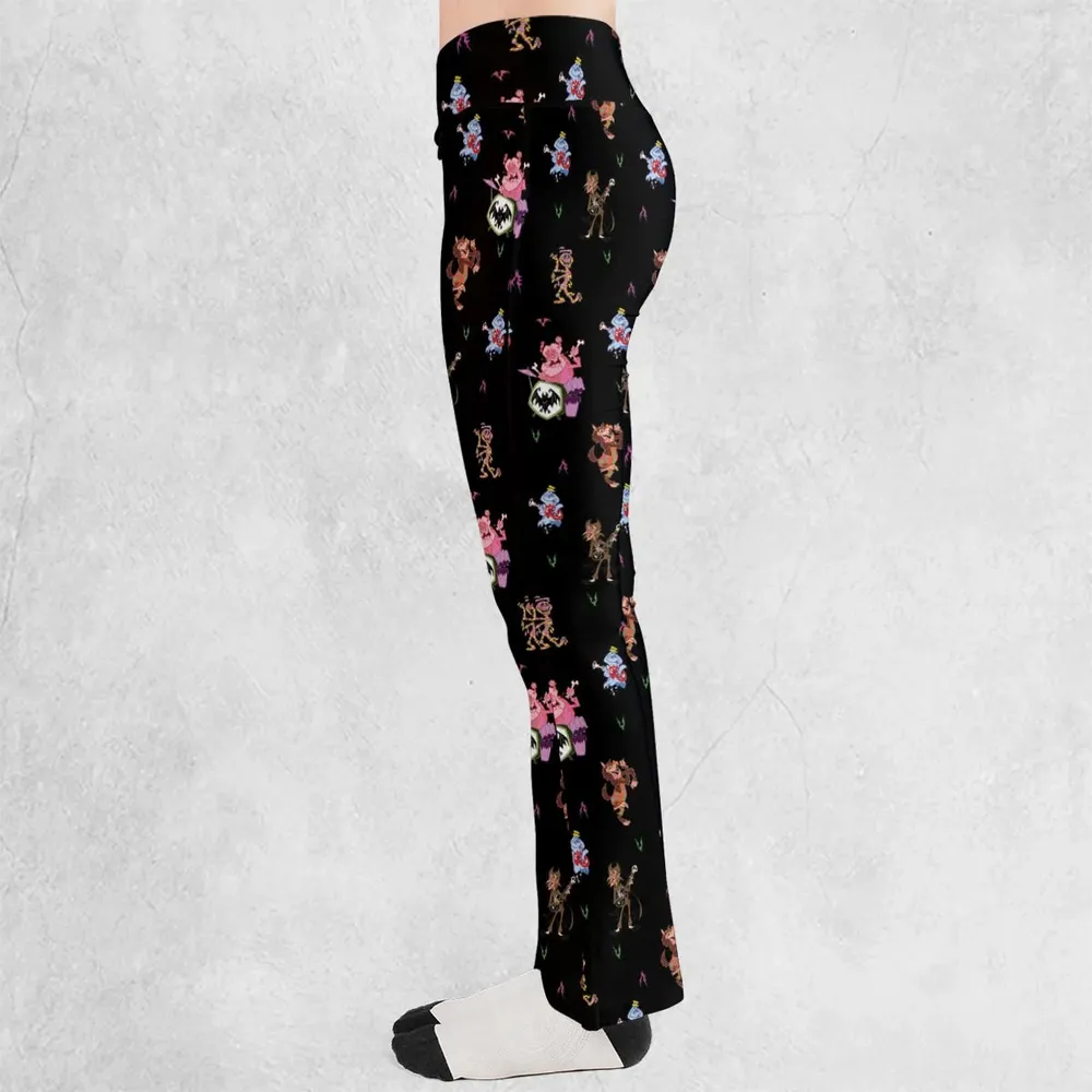 Monsters Cereal Pattern Flare Leggings - 3