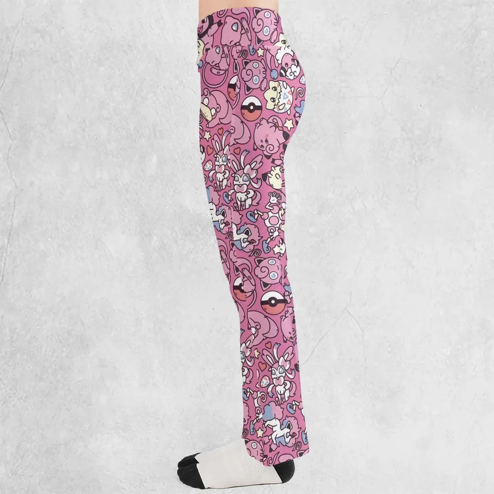 Fairy Pokemon Pattern Flare Leggings - 3