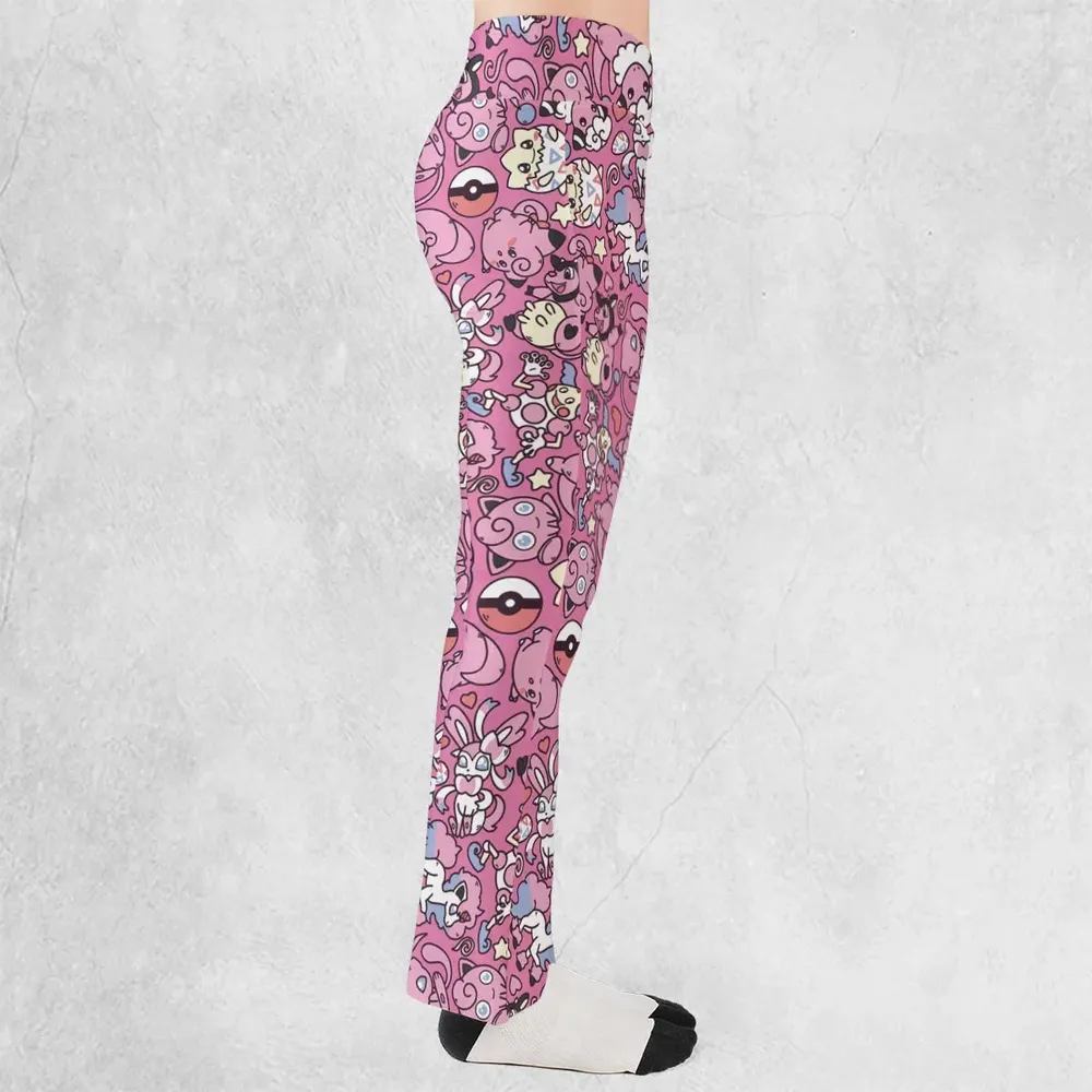 Fairy Pokemon Pattern Flare Leggings - 2