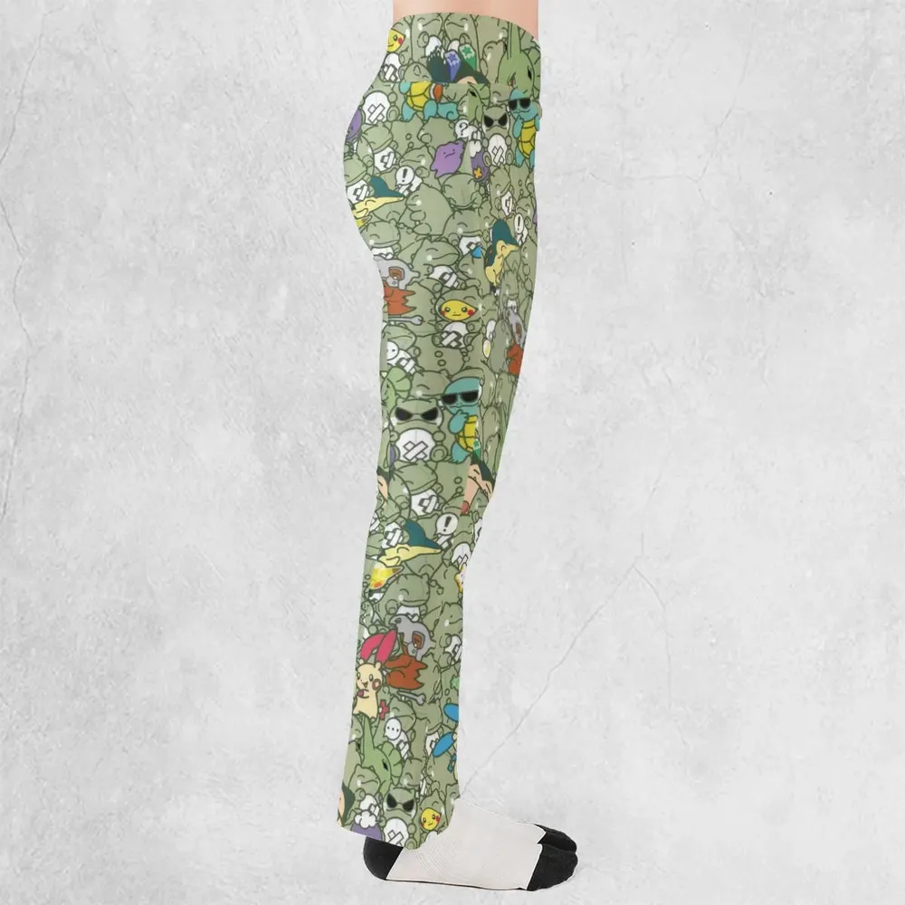 Epic Pokemon Pattern Flare Leggings - 2