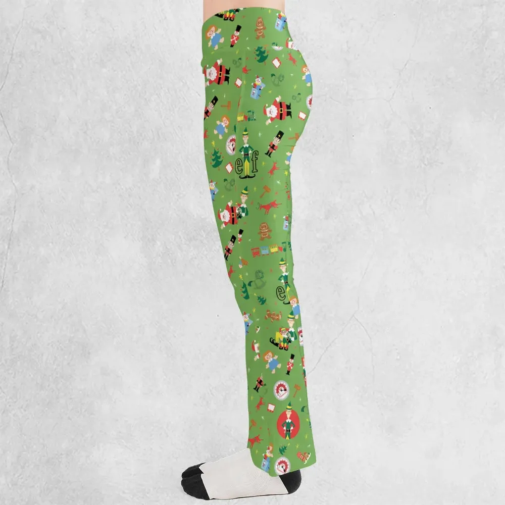 ELF Christmas Pattern Flare Leggings - 3
