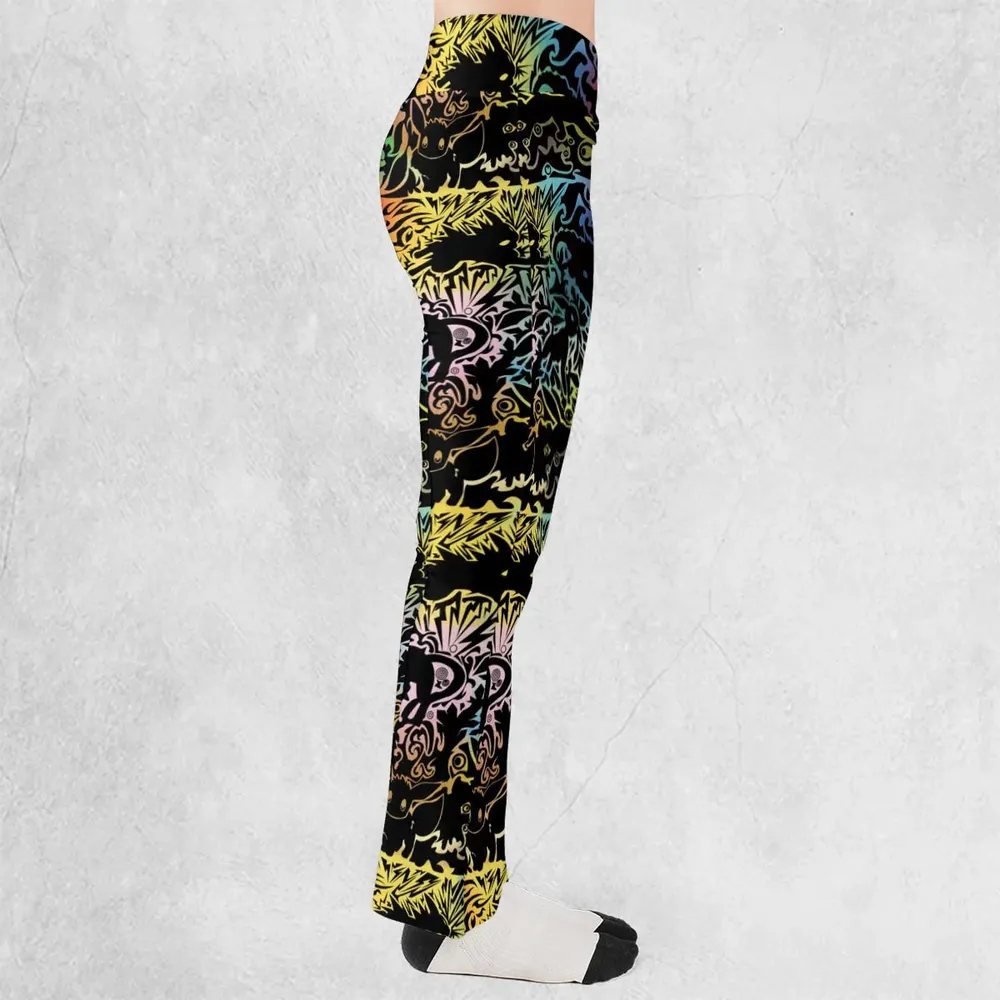 Eevee Pokemon Black Flare Leggings - 2