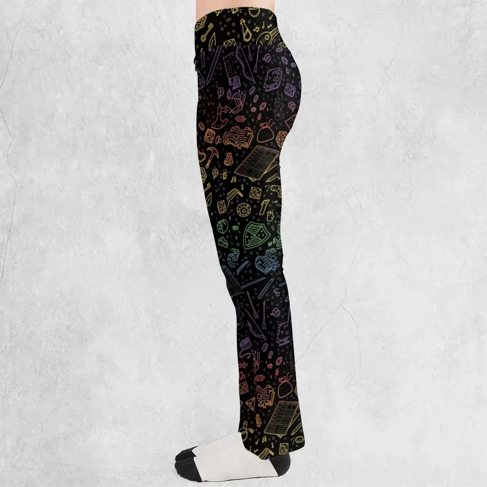 DnD Tabletop RPG Pattern Flare Leggings - 3