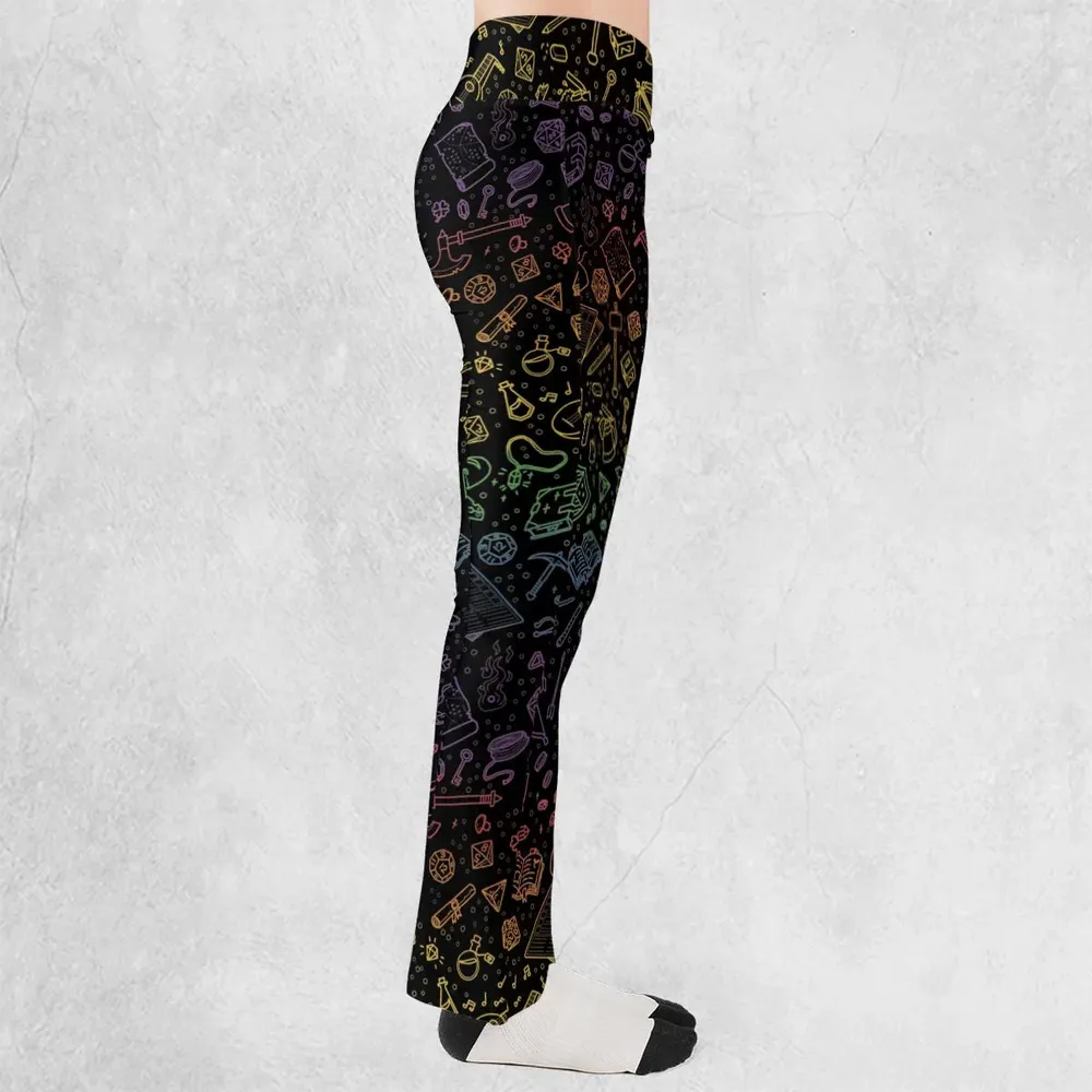 DnD Tabletop RPG Pattern Flare Leggings - 2