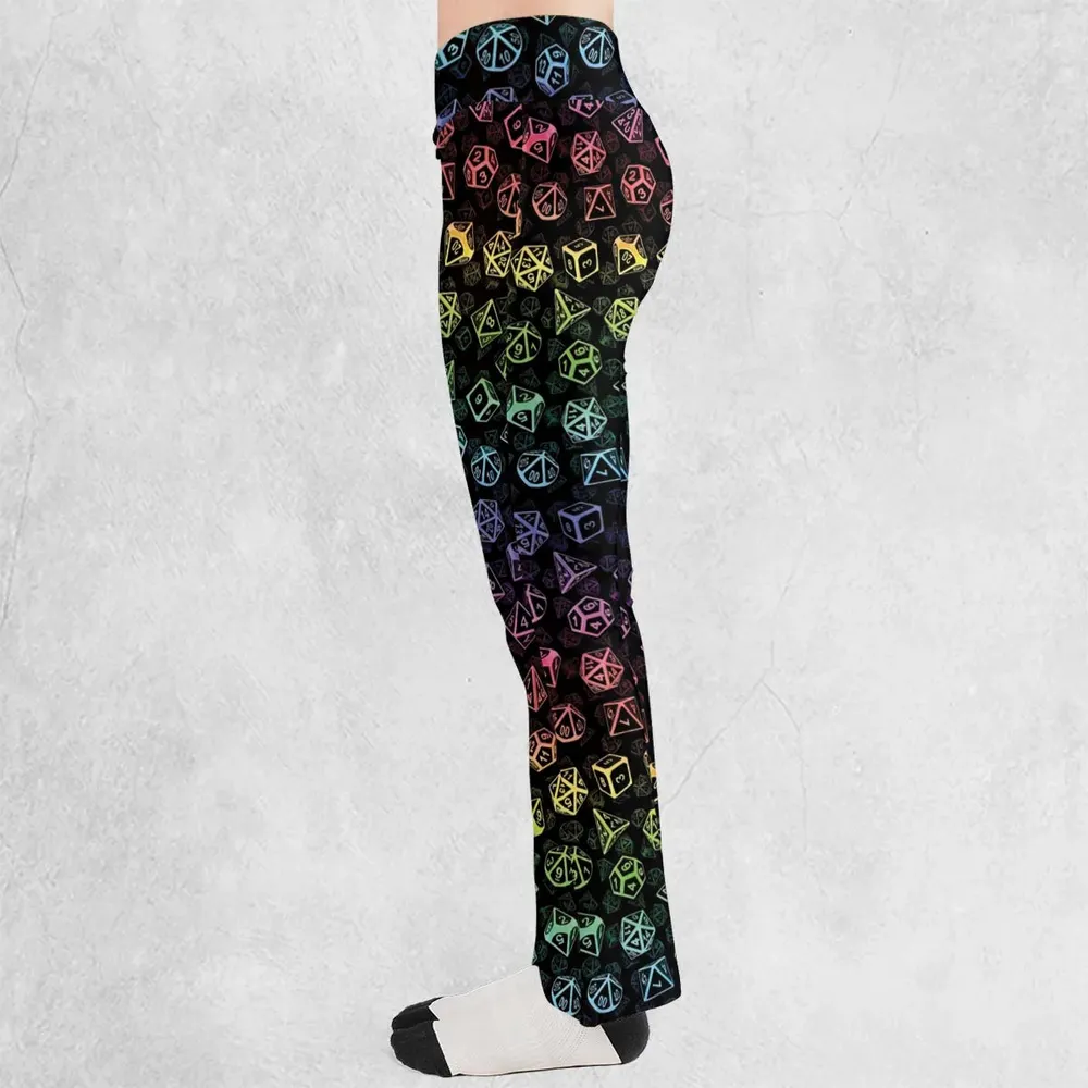 DnD Rainbow Dice Set Pattern Flare Leggings - 3