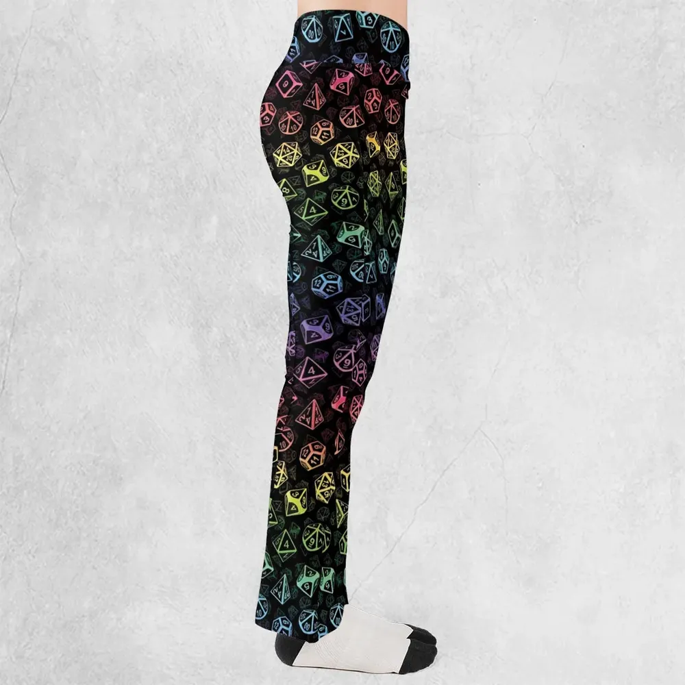 DnD Rainbow Dice Set Pattern Flare Leggings - 2