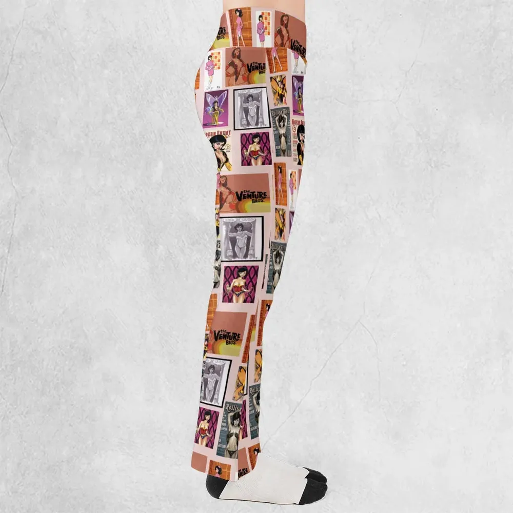 Dr. Mrs. The Monarch The Venture Bros. Magazine Poses Flare Leggings - 2