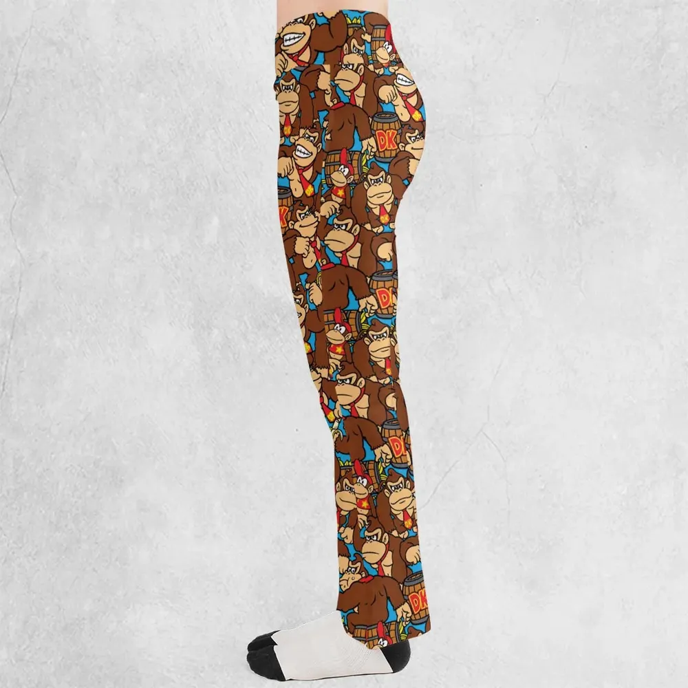 Donkey Kong Pattern Flare Leggings - 3
