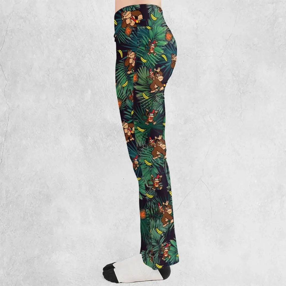 Donkey Kong Nintendo Video Games Flare Leggings - 3