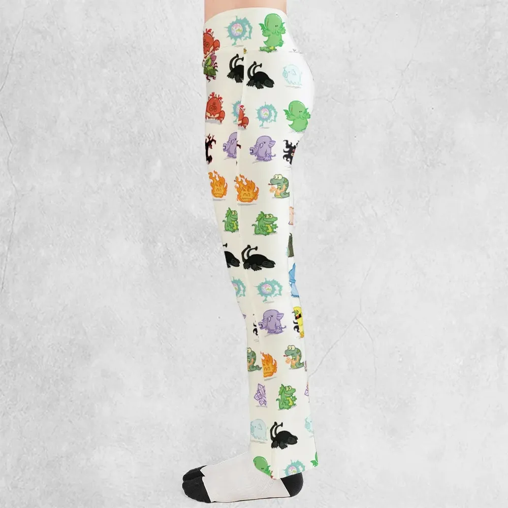 Cute Monsters H. P. Lovecraft Flare Leggings - 3
