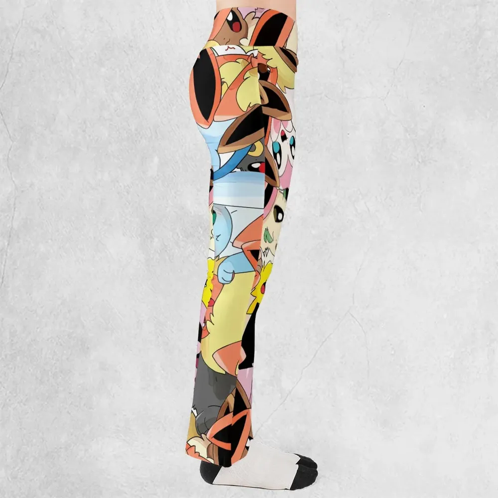 Cute Eevee Evolution Pokemon Flare Leggings - 2