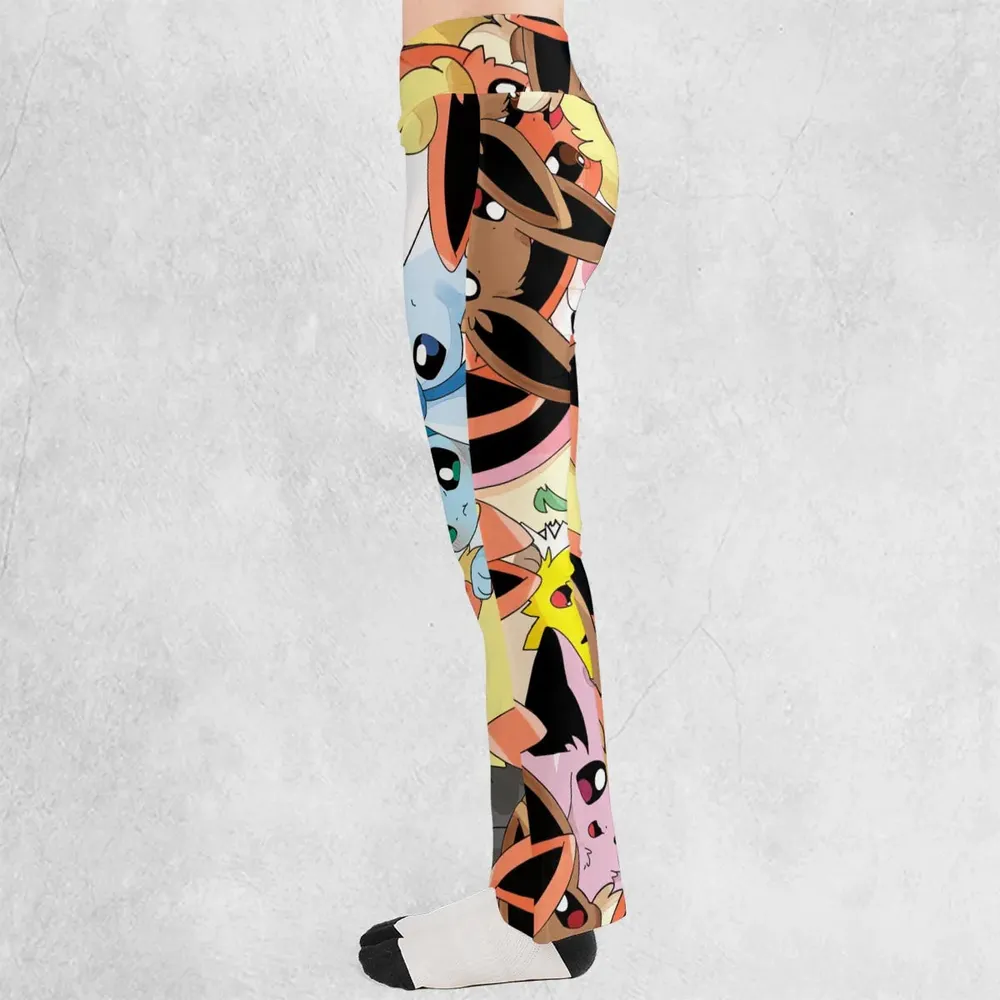 Cute Eevee Evolution Pokemon Flare Leggings - 3