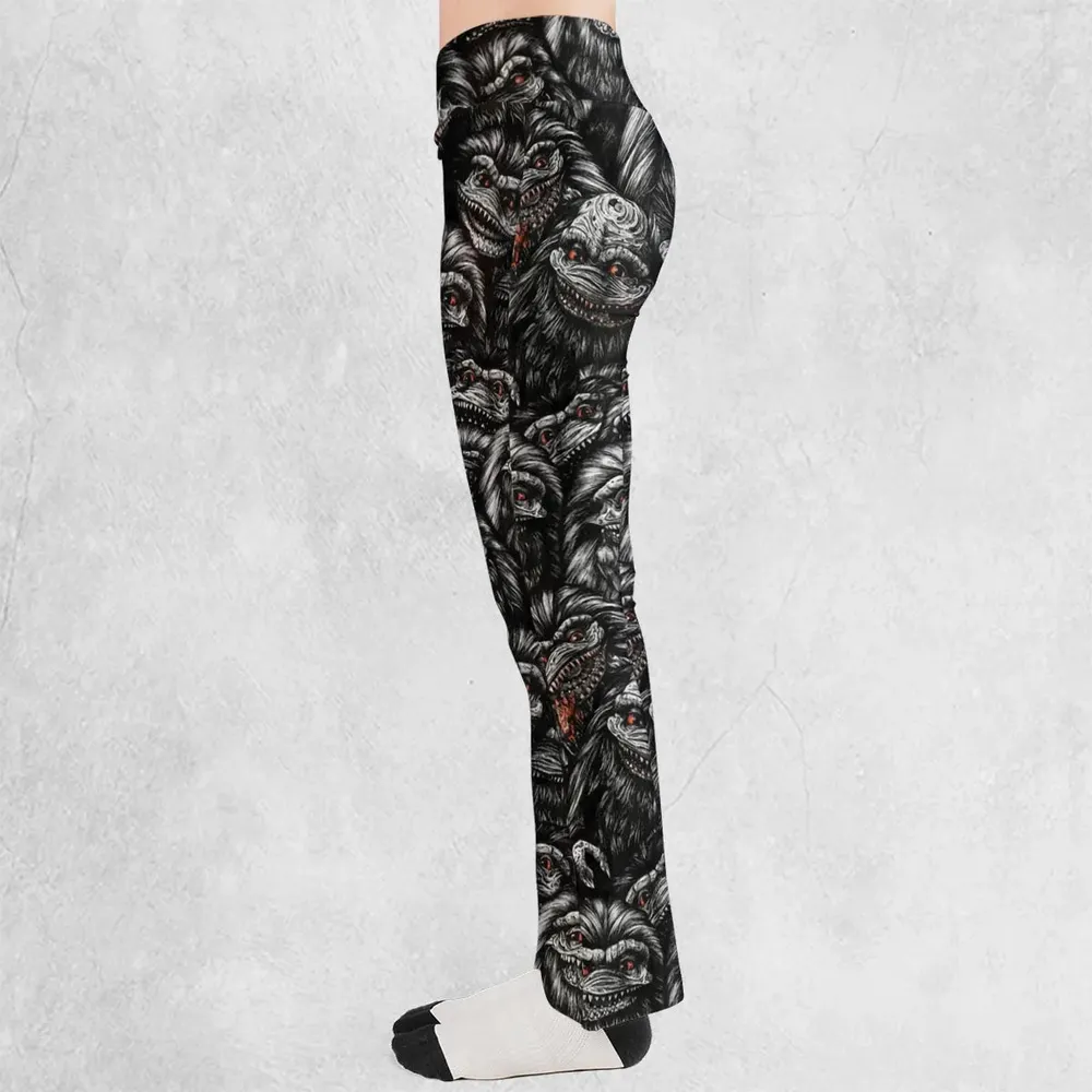 Critters Pattern Halloween Flare Leggings - 3