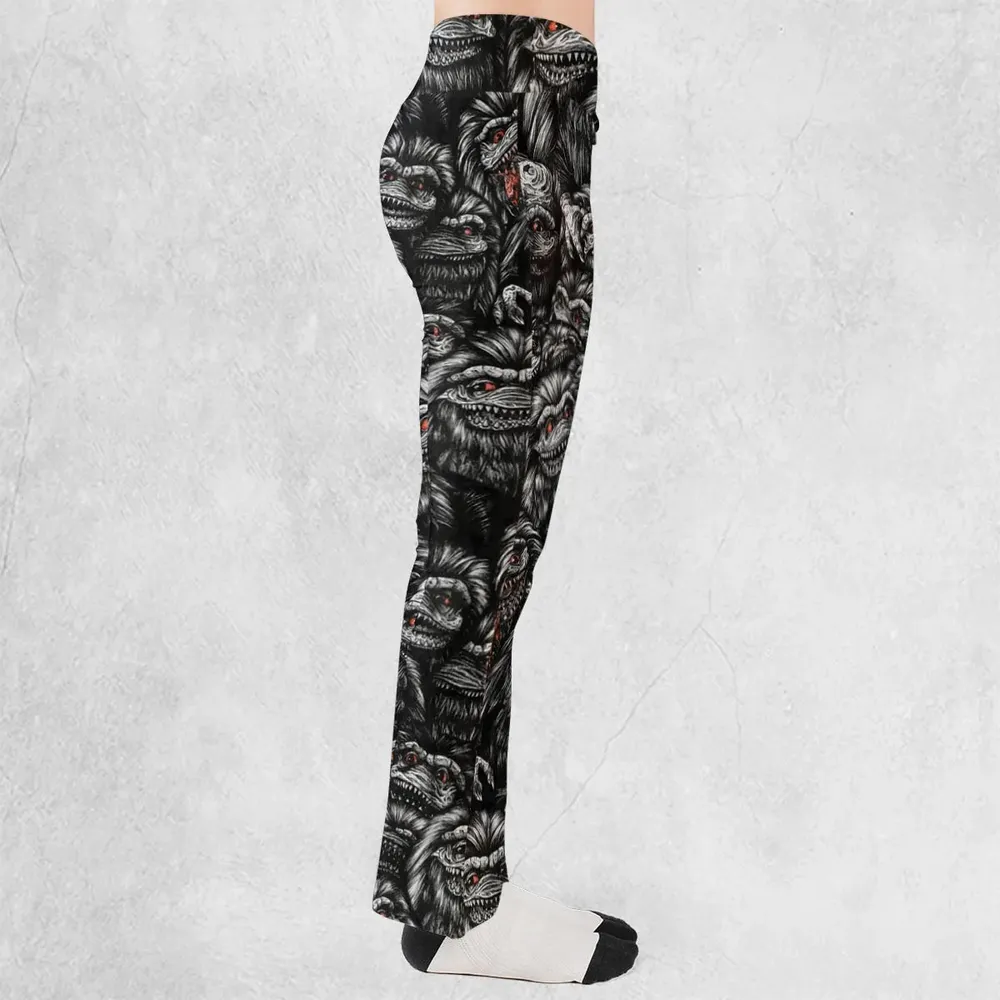 Critters Pattern Halloween Flare Leggings - 2