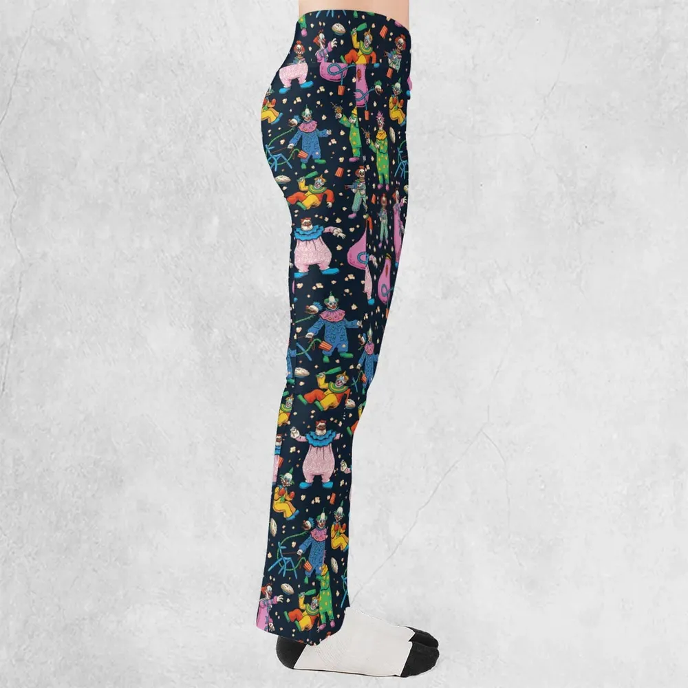 Clowns Popcorn Killer Klowns from Outer Space Pattern Flare Leggings - 2