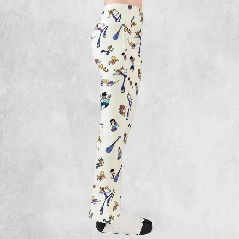 Class Of 3000 Characters Pattern Flare Leggings - 2