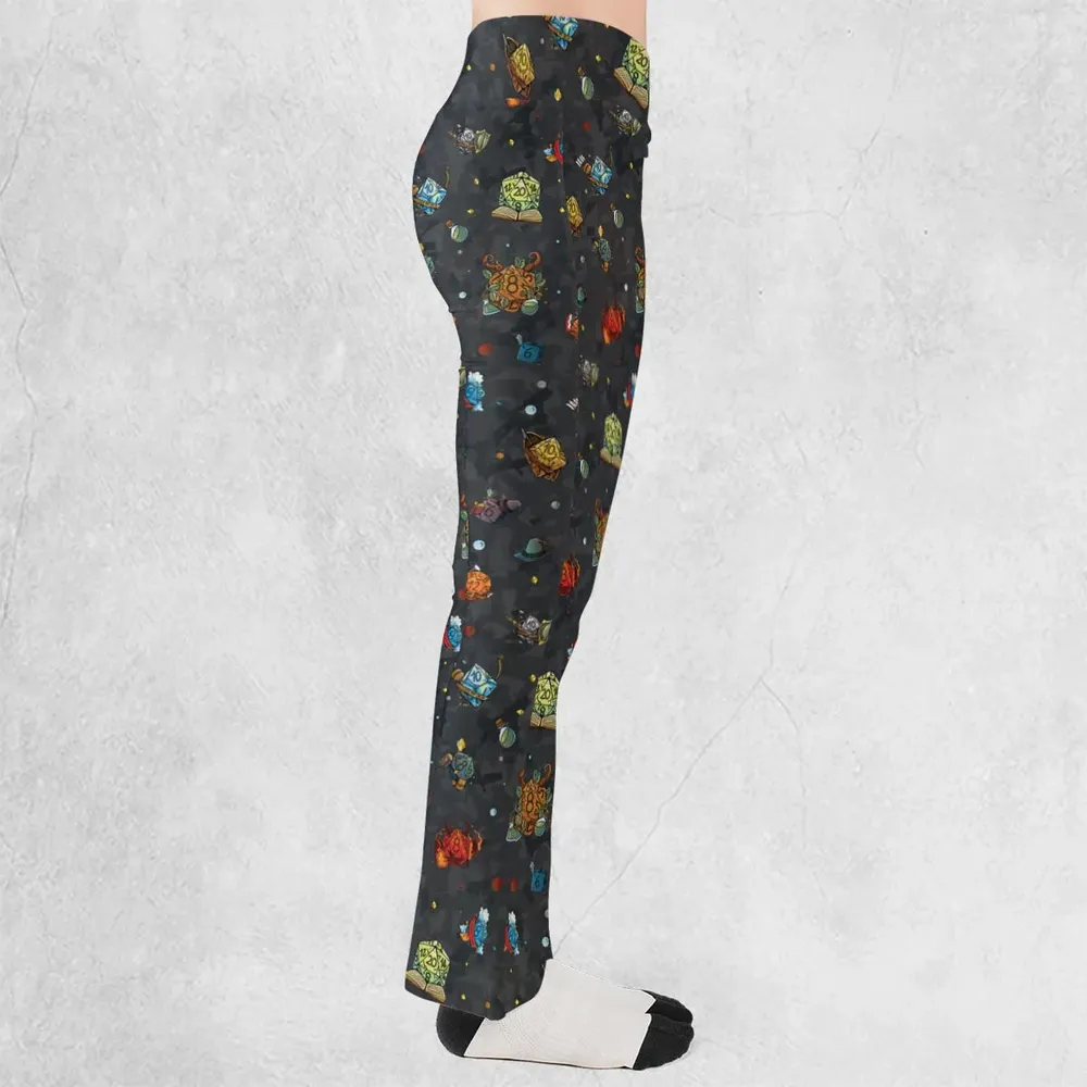 Class Dices DND Pattern Flare Leggings - 2