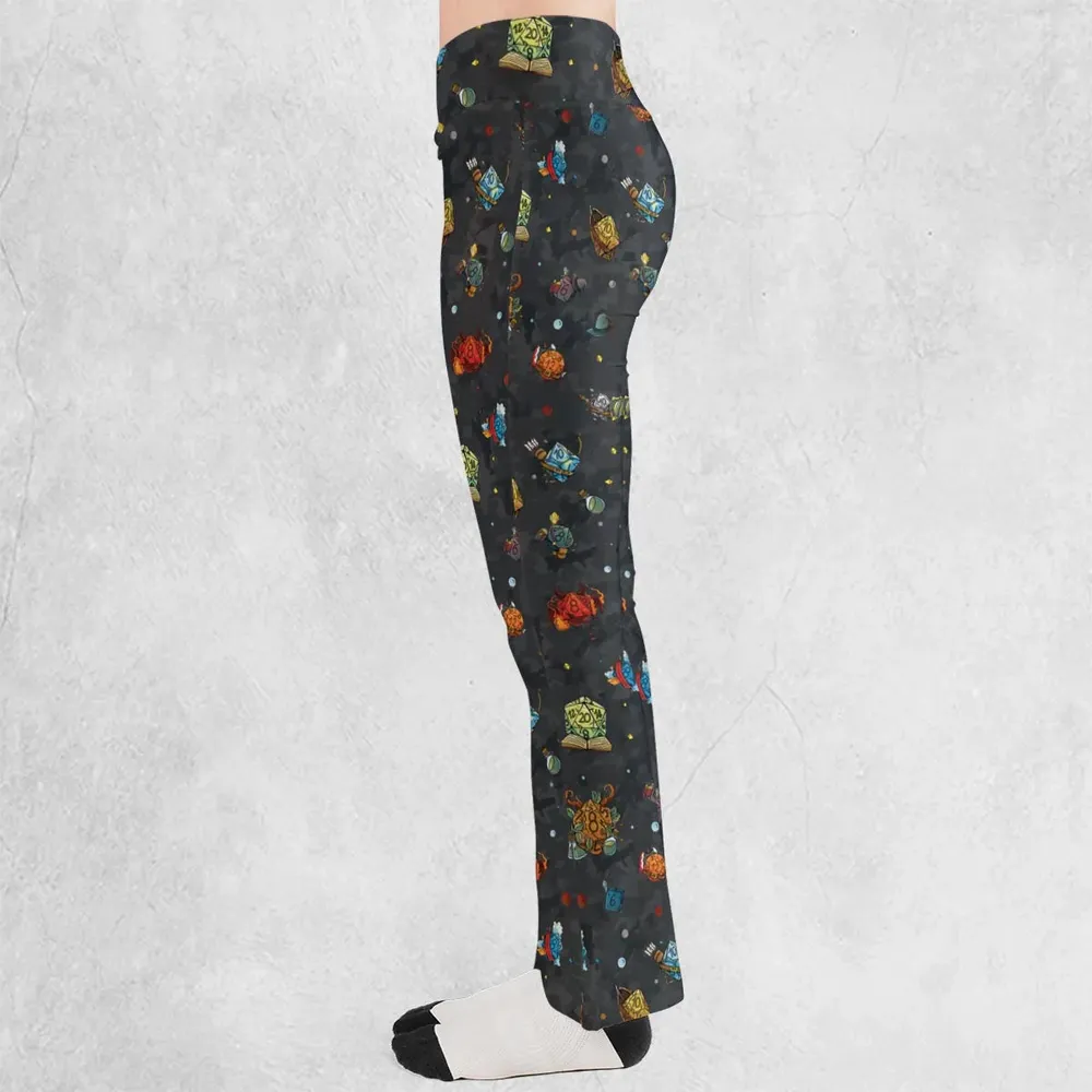 Class Dices DND Pattern Flare Leggings - 3