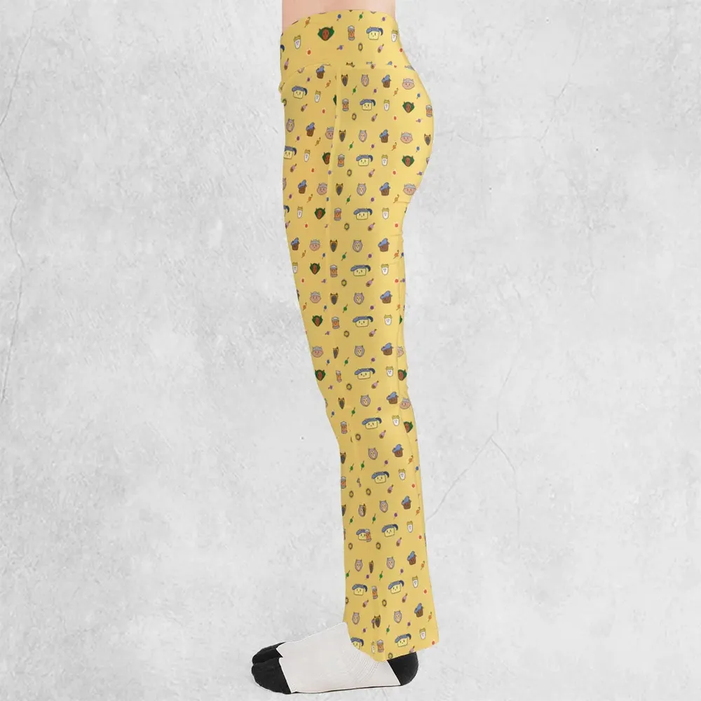 Cat DND Classes Pattern Flare Leggings - 3