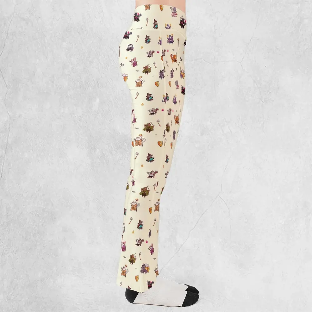 Cats In DnD Pattern Flare Leggings - 2