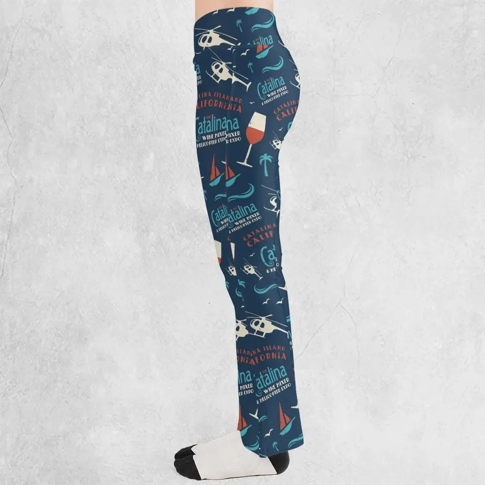 Catalina Wine Mixer Pattern Flare Leggings - 3