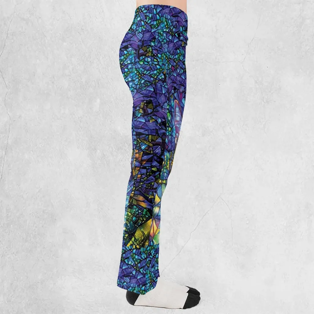 Cat Stained Glass Flare Leggings - 2