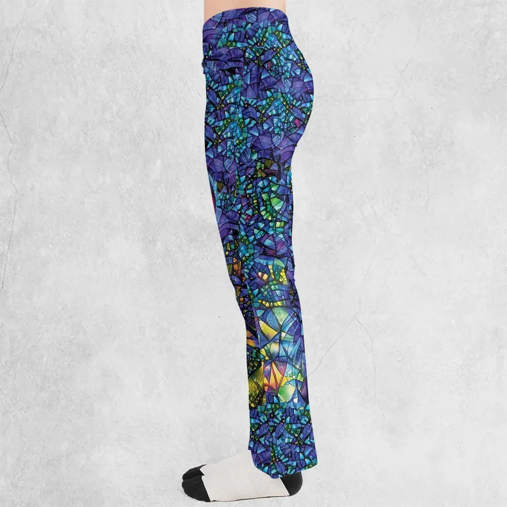 Cat Stained Glass Flare Leggings - 3