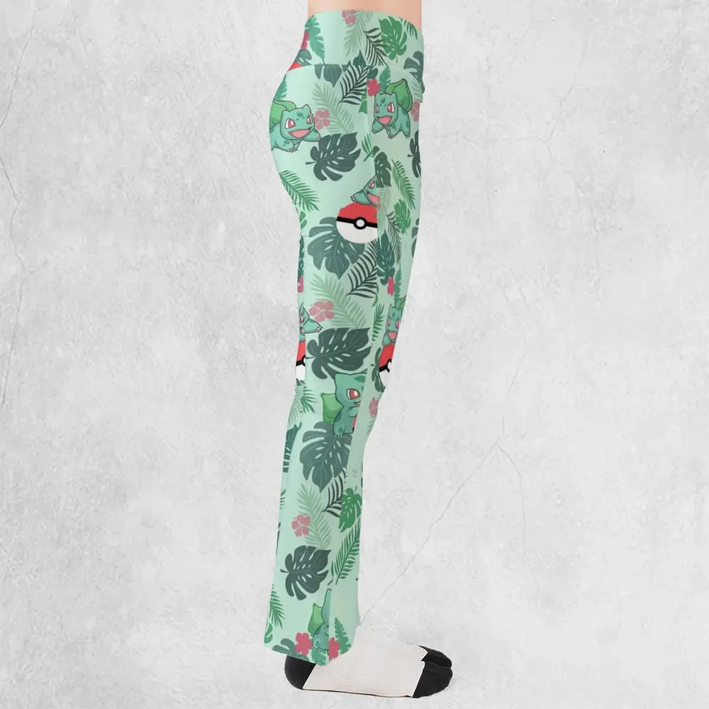 Bulbasaur Pokemon Pattern Flare Leggings - 2