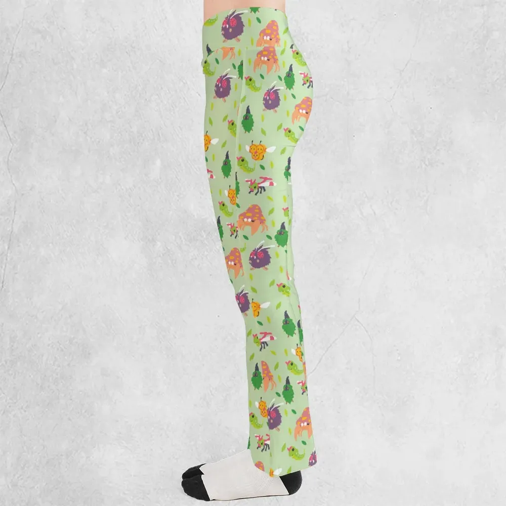 Bug Type Pokemon Pattern Flare Leggings - 3