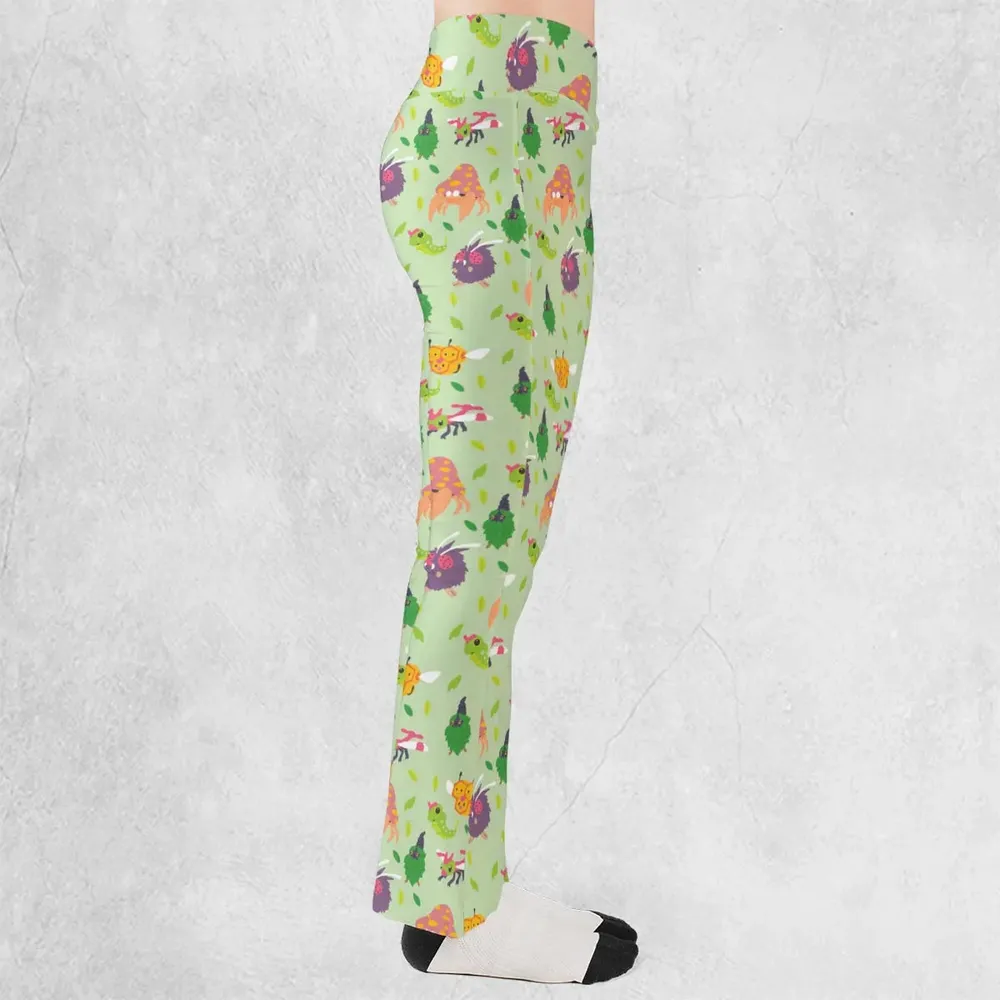 Bug Type Pokemon Pattern Flare Leggings - 2