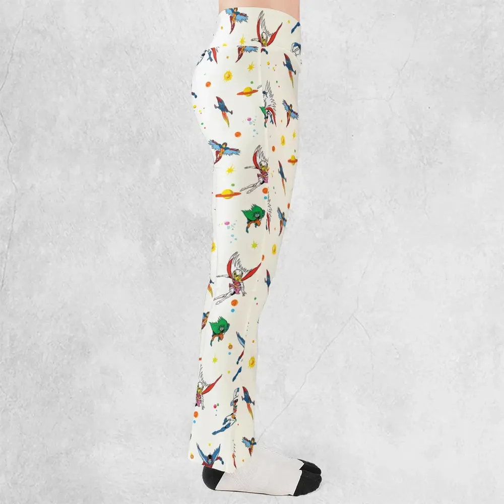Battle of the Planets Pattern Flare Leggings - 2