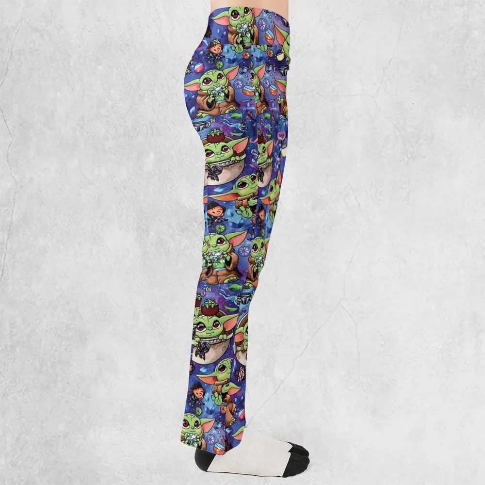 Baby Yoda In the Galaxy Flare Leggings - 2