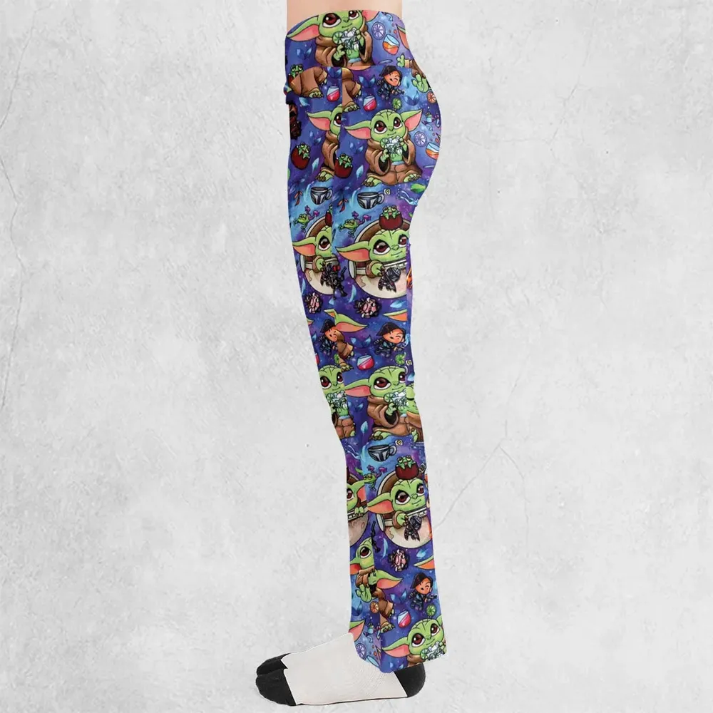 Baby Yoda In the Galaxy Flare Leggings - 3