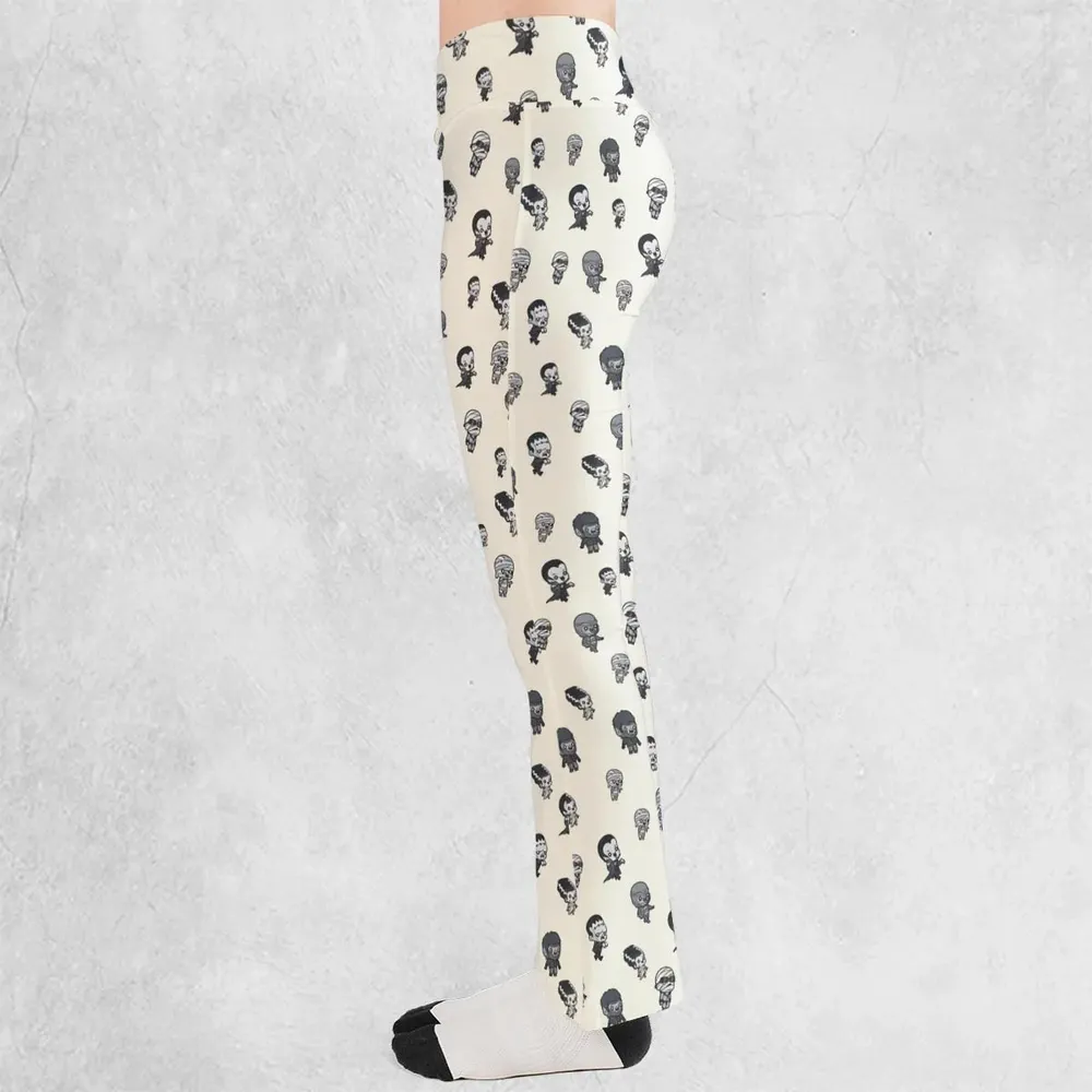 Baby Monsters Pattern Flare Leggings - 3