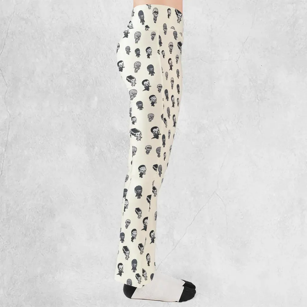 Baby Monsters Pattern Flare Leggings - 2
