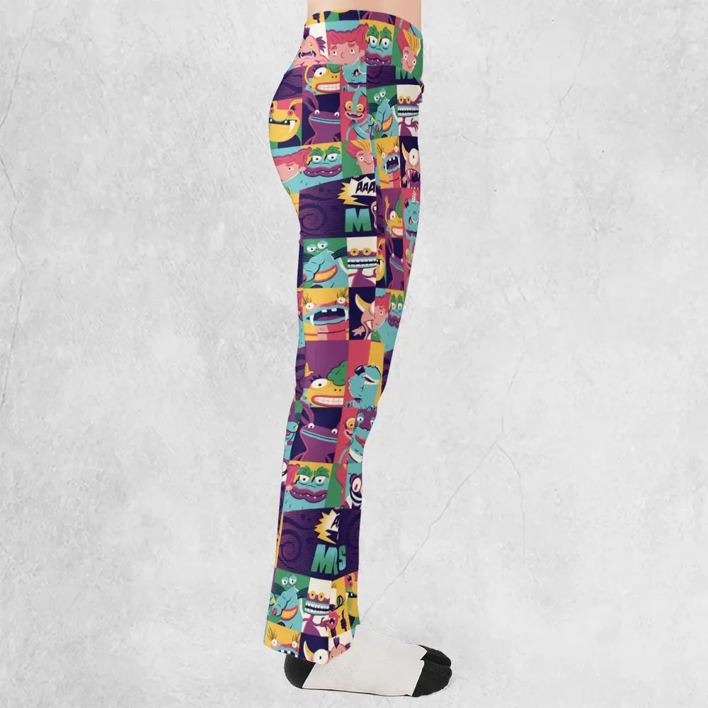 Aaahh!!! Real Monsters Characters Pattern Flare Leggings - 2