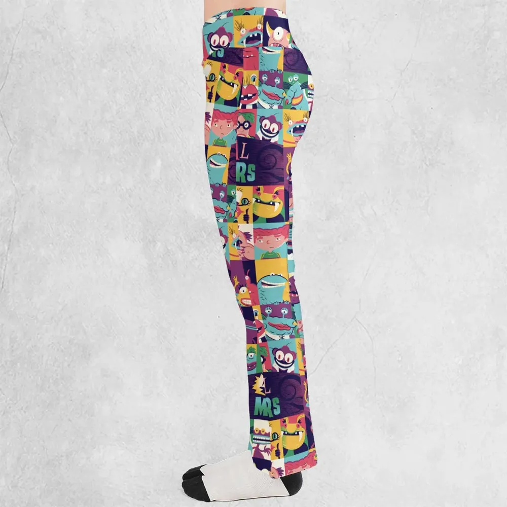 Aaahh!!! Real Monsters Characters Pattern Flare Leggings - 3